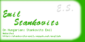 emil stankovits business card